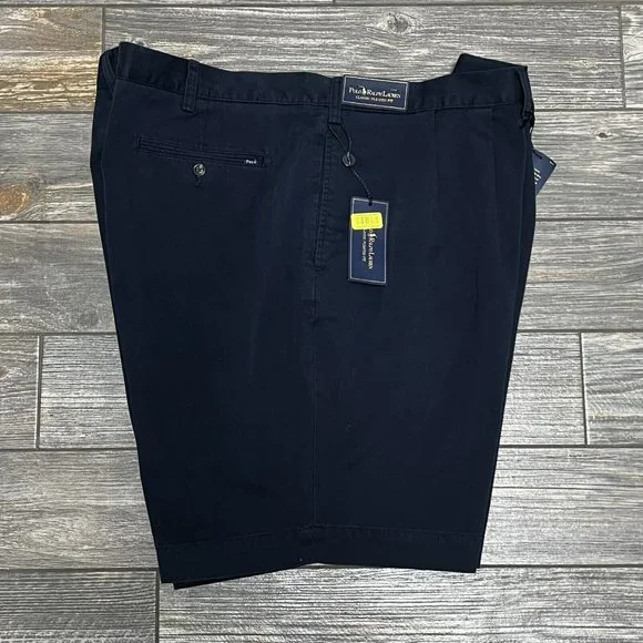 NWT $85 Polo Ralph Lauren Pleated Shorts 50B Big & Tall Classics Navy Blue 50 - Picture 2 of 14